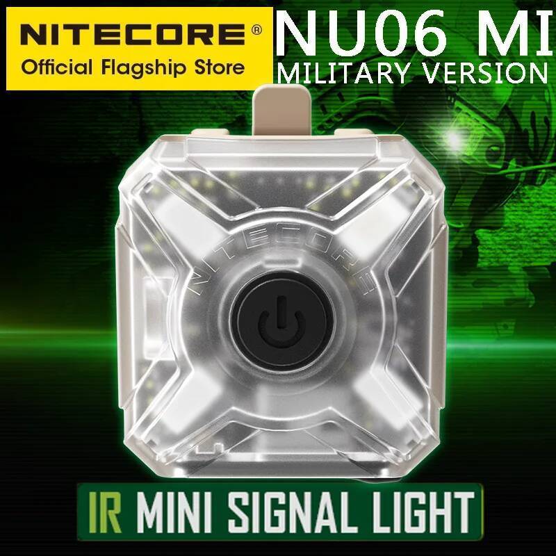 NITECORE NU06 MI IR MINI สัญญาณแสงสี่แหล่ง LED USB-C ชาร์จทหารเตือนไฟหน้าสําหรับหมวกกันน็อคกระเป๋าเป