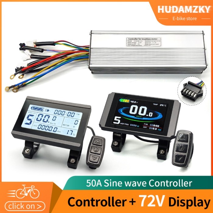 KUNTENG Electric Bicycle Controller Voltage 60V 72V 90V 50A 1500W with LCD3 72V for Ebike Conversio