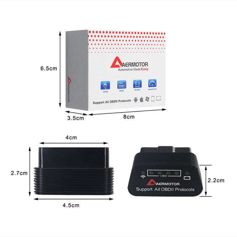 Aermtor WIFI elm327 V1.5 OBD2 รถ Fault เครื่องตรวจจับวินิจฉัย OBD ELM327