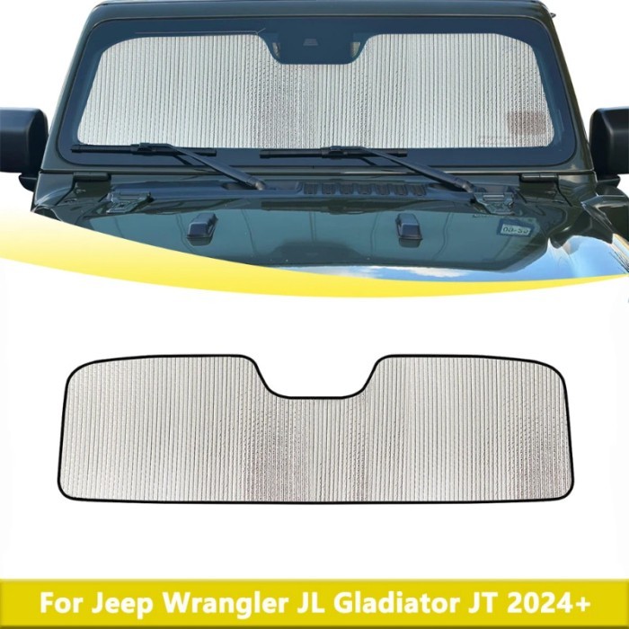 Car Front Window Windshield Sunshade Cover for Jeep Wrangler JL Gladiator JT 2024 Anti UV Sun Visor