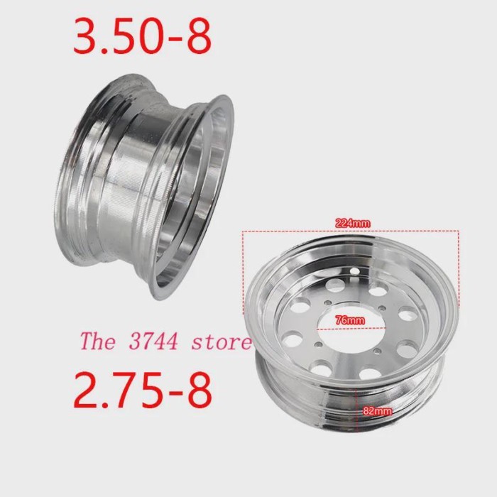 8 Inch 2.75/3.00-8 front 3.50-8 rear aluminum wheel hub Bike Small  Motorcycle Wheel Modified Acces
