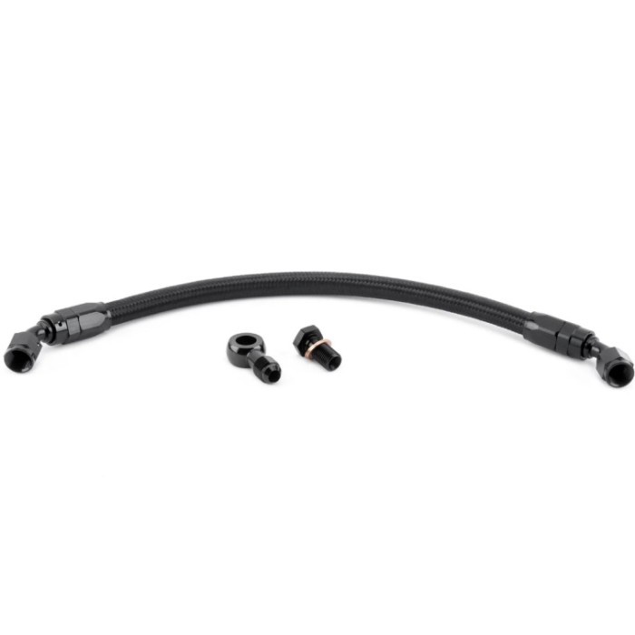 Custom -6AN black nylon braided hose fuel line kit with a -6AN adapter fitting for Hybrid racing 92