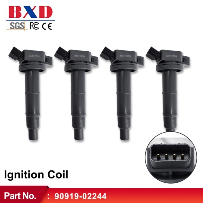 1/4pcs Ignition Coils 90919-02244 9091902244 Auto Parts For Denso Toyota- Camry Highlander RAV4 Lex