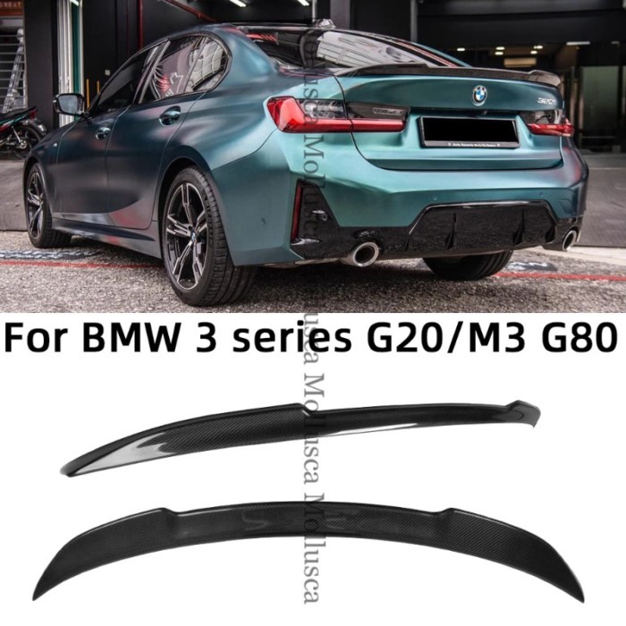 For BMW 3 Series G20 G28&M3 G80 CS Style Carbon fiber Rear Spoiler Trunk wing 2018-2024 FRP honeyco
