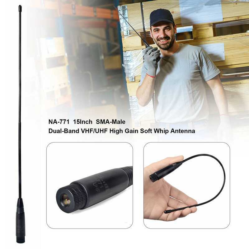 ▥ HYS Sma-Male Vhf/Uhf 144/430Mhz Dual Band Whip High Gain Flexible Antenna For YAESU Vx-1R Vx-