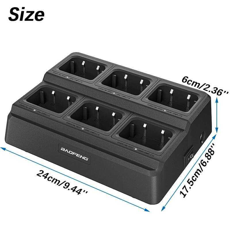 ▥  Uv-9R Plus Six Way Uv-68 Max Multi Battery Uv-98 Pro Uv-S22 Bf-9700 Charger Adapter R