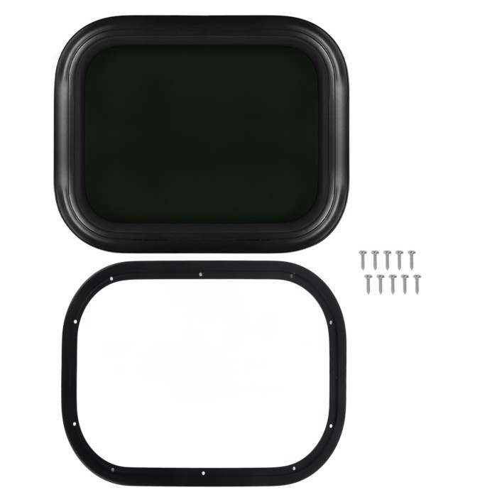 RV Window Waterproof Tempered Glass Heavy Frame 450 X 300mm Fixed RV Window with Fixed Ring for Cam