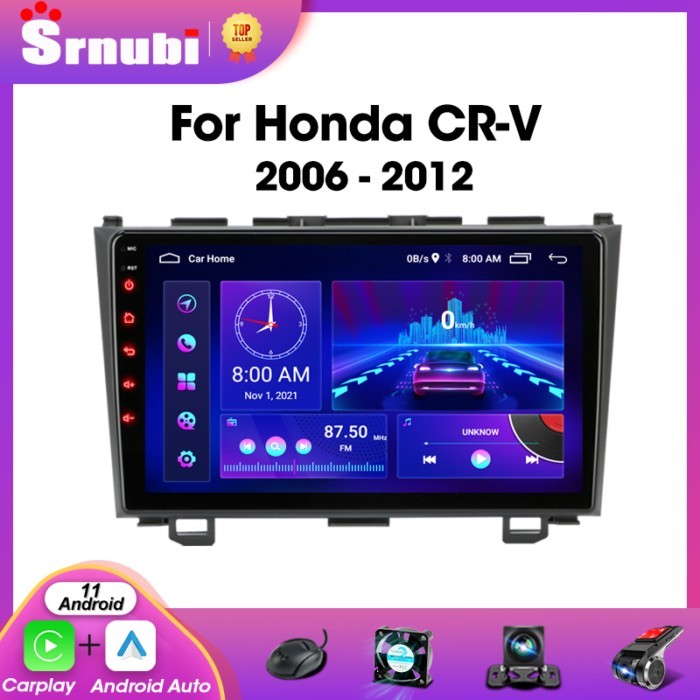 Srnubi Android 11 Car Radio for Honda CR-V 3 RE CRV 2007-2011 Multimedia Video Player 2 Din Carplay