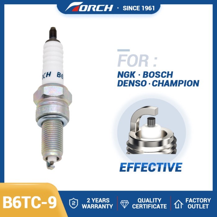 1PC Screw Type Spark Plugs Torch B6TC-9 Replace for MR6K-9 CPR6EA-9 CPR6EA9 09482-00L04 31916KPH901