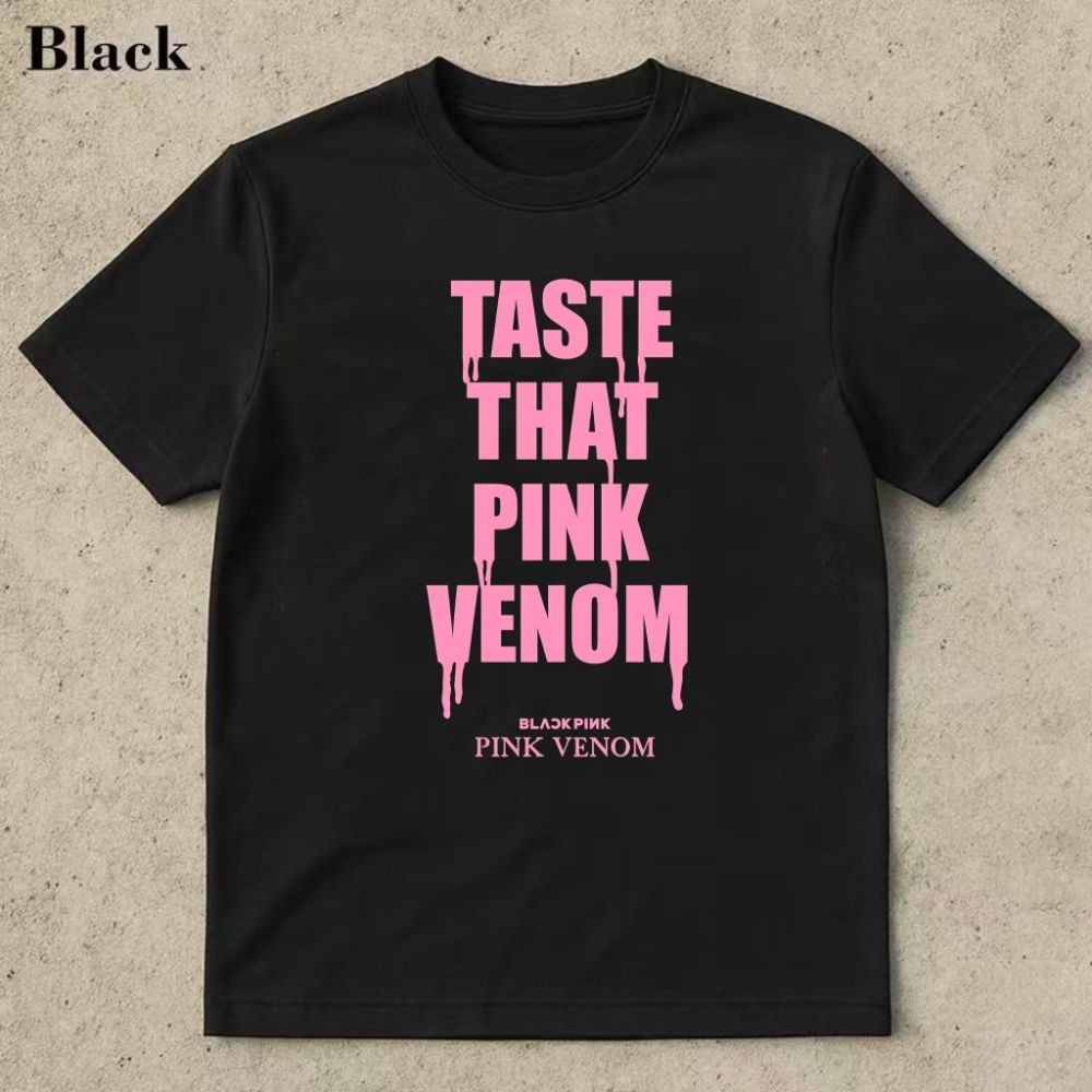Taste That Pink Venom Blackpink Pink Venom เสื้อยืดแขนสั้นฤดูร้อน