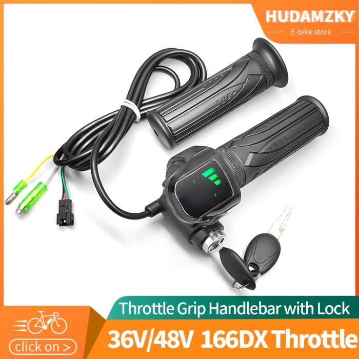 36V 48V Ebike Electric Bike Throttle Grip E-bike Handlebar with Lock Ebike Scooter Accelerator Powe