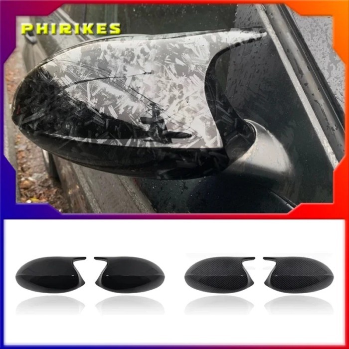 1pair For BMW 1 3 Series E87 E81 E82 E90 E91 E92 E93 Rear View Side Case Trim ABS Carbon Fiber Styl