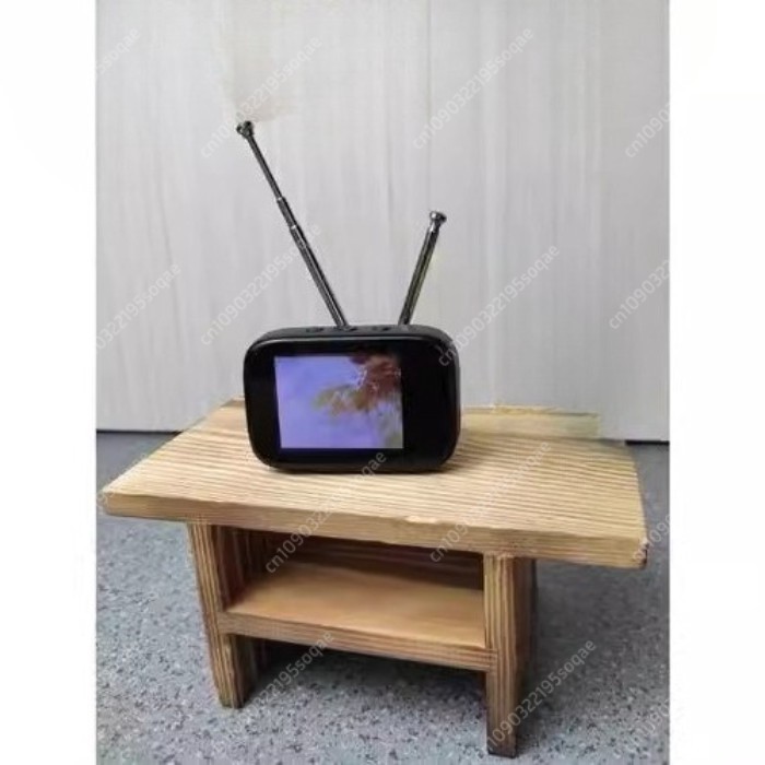 Retro Mini Touch Screen TV Watch Dollhouse Scene Model Miniature TV Model Toys Kitchen Furniture Cu