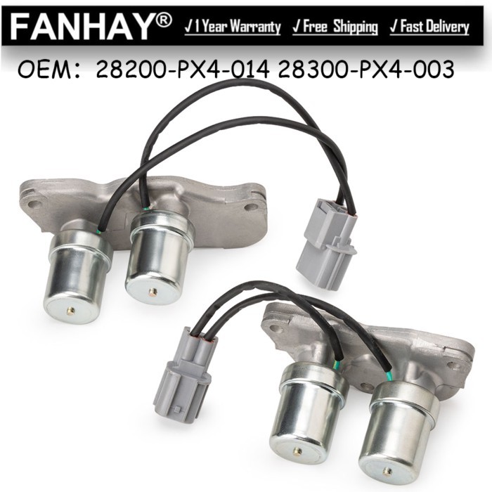 OEM# 28200-PX4-014 28300-PX4-003 28200PX4014 28300PX4003 Shift Control & Lock Up Solenoid Fits For
