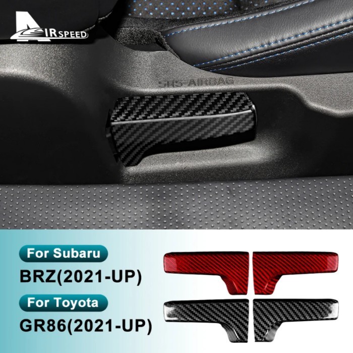 Real Hard Carbon Fiber Sticker For Subaru BRZ Toyota GR86 2021 2022 2023 2024 Seat Adjustment Handl