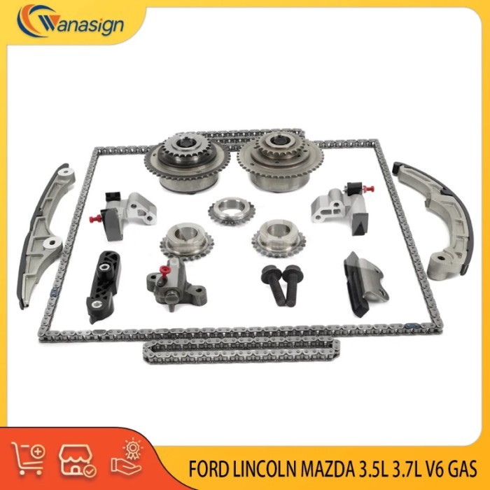 AUTO ENGINE PARTS Engine Timing Chain Set Kit For FORD LINCOLN MAZDA 3.5L 3.7L V6 GAS 3.5 3.7 L T 2