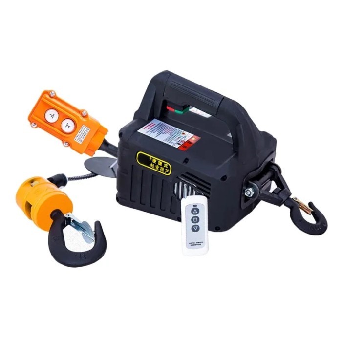 220v 500kg Remote control crane hoist wire rope electric hoist aluminum shell hoist household indoo