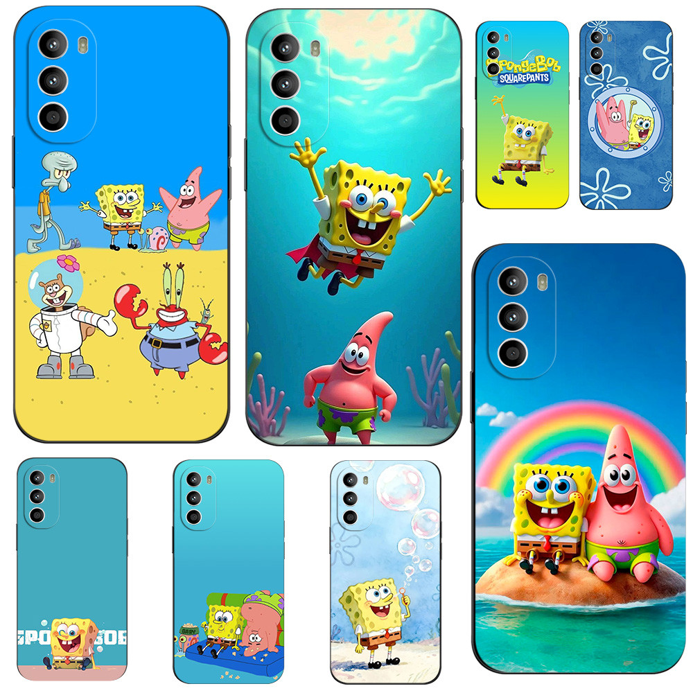 สําหรับ Motorola G82 5G กรณีซิลิโคนอ่อนนุ่มฝาครอบโทรศัพท์สําหรับ Moto G82 สีดํา Tpu การ์ตูนน่ารักตลก