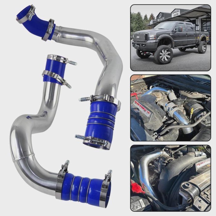 Intercooler Pipe Tube & Boot Clamps Kit For 03-07 Ford 6.0L V8 Turbo Diesel Engine Powerstroke F250