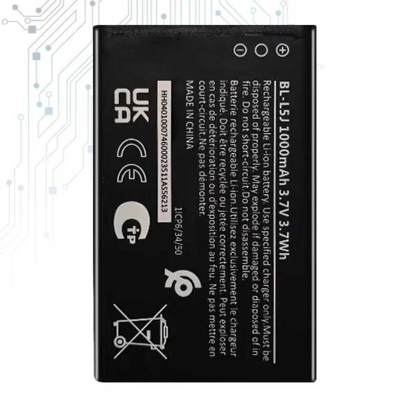 Durable Mobile Phone Battery BL-L5J For Nokia 105 2023 TA-1557 1000mAh