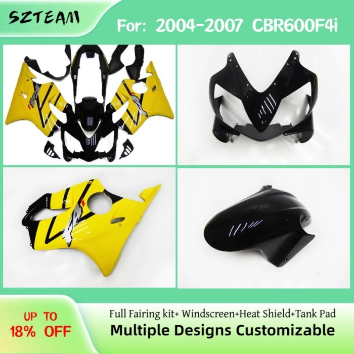 For Honda CBR 600F4i 2004 2005 2006 2007 ABS Motorcycle Fairings CBR600F4i 04 05 06 07 Prime Afterm