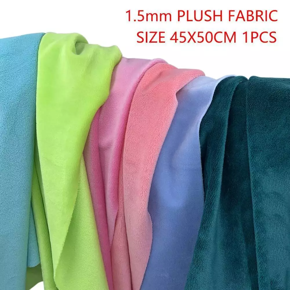 1.5 มม.ผ้าตุ๊กตาสั้นนุ่มพิเศษหนาคริสตัล Super Soft Flannel Plush ของเล่นทําด้วยมือ Diy ผ้า 45x50 ซม.