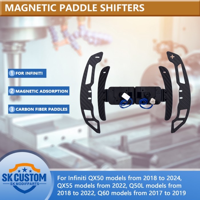 For Infiniti Carbon Fiber Magnetic Paddle Shifter QX50 2018-2024 Q60 2019 QX55 Q50L 2022 Steering W
