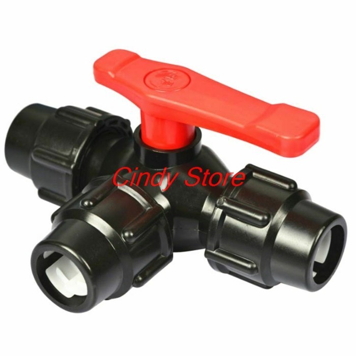 1PCS  PE Three-way Fast Connection Pipe Valve Plastic Valve T-type Valve Internal Diameter  20/25/3