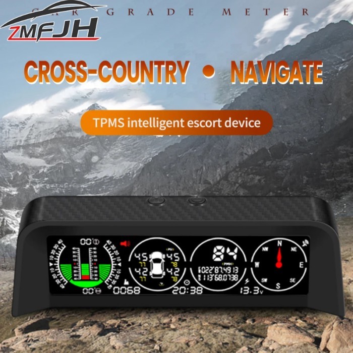 X91 TPMS Intelligent Slope Meter GPS Head Up Display Tire Pressure Monitor Car Compass Altitude Rol