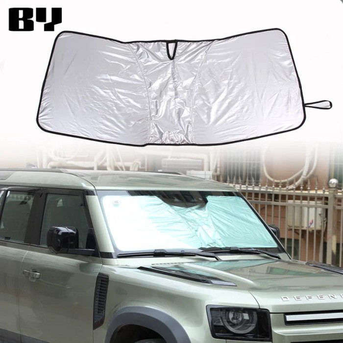 For Land Rover Defender 90 110 130 2004-2024 Silver Car Front Windshield Sunshade Sun Protection Vi