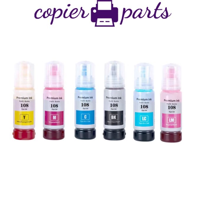 1Set 108  Premium Refill Ink for Epson L8050 L18050 Printer