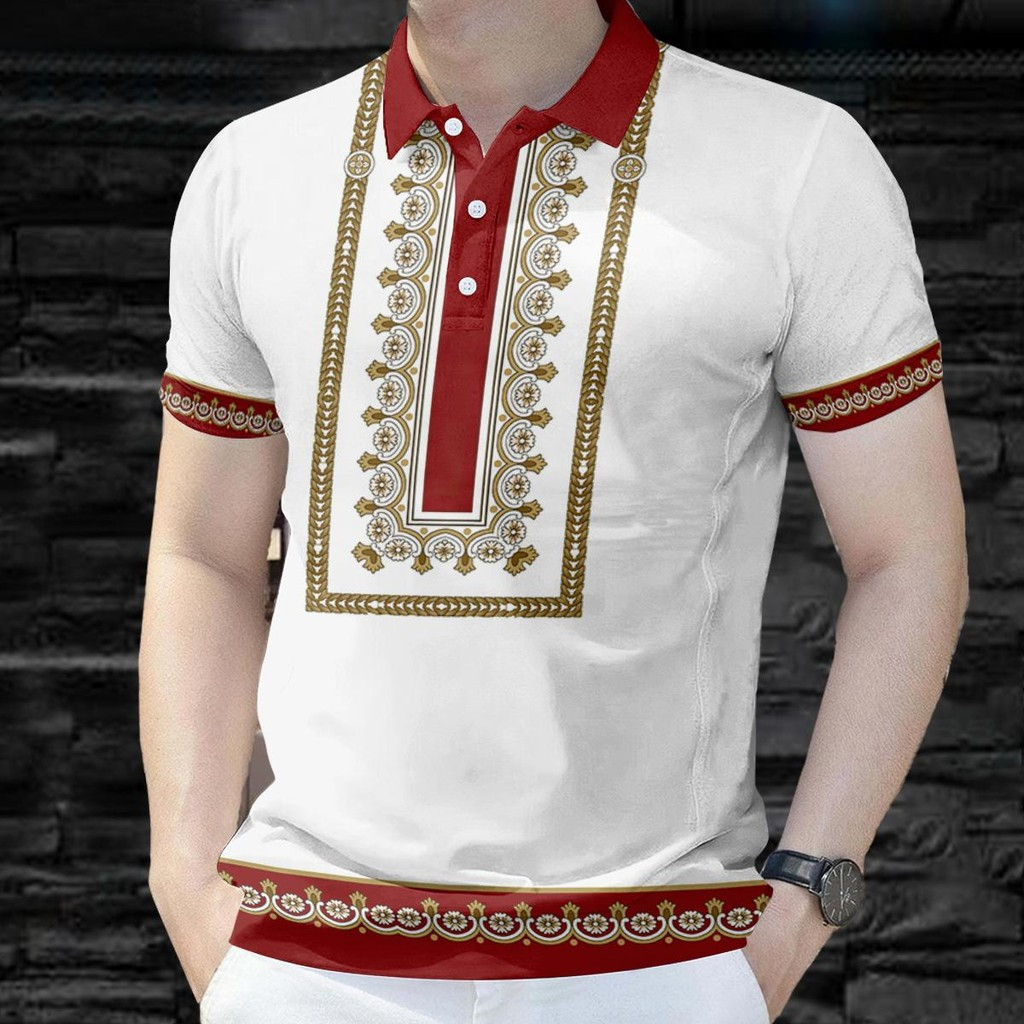 Barong Polo For Men 2026 Barong Tagalog Modern Mens Shirt Retro Ethnic Bohemian Style Business Offic