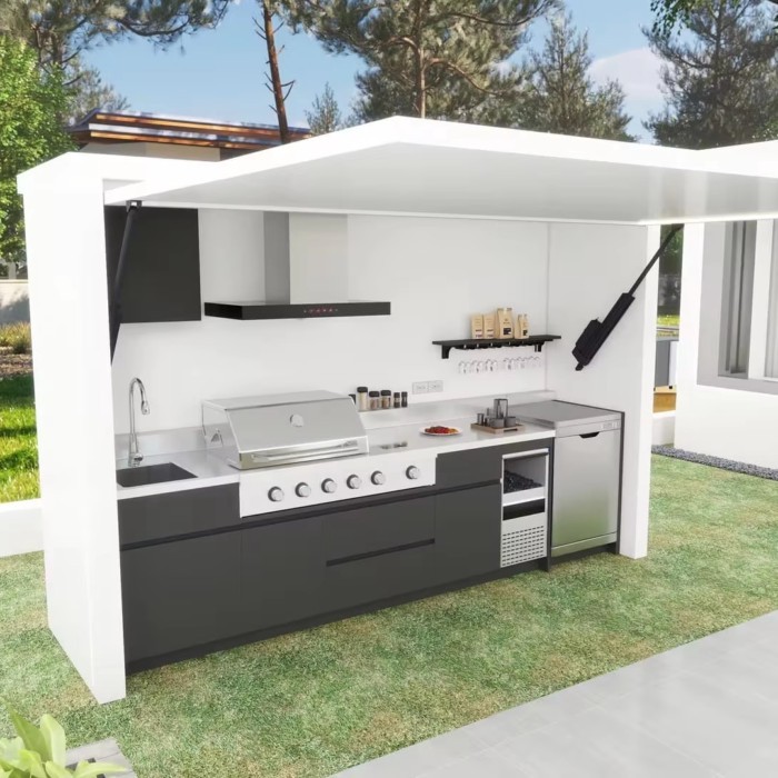 New wholesale custom outdoor kitchen gas grill kitchen cabinets and barbeque grill with shed