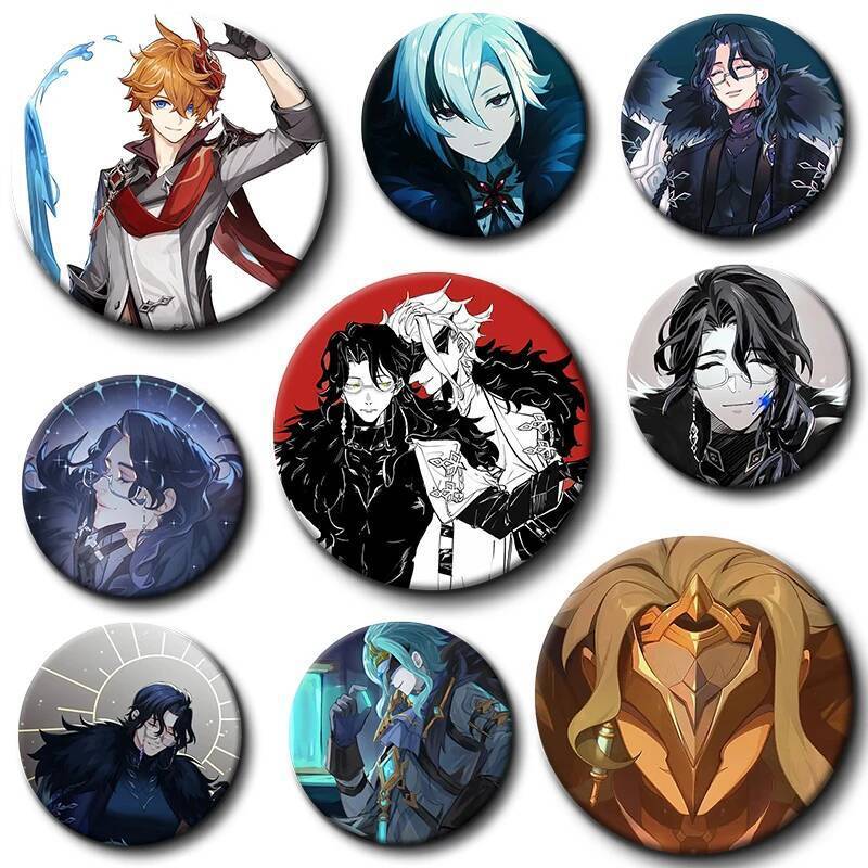 เข็มกลัด.Cosplay.Genshin.Impact.Fatui.Arlecchino.Dottore.ขนาด.58.mm