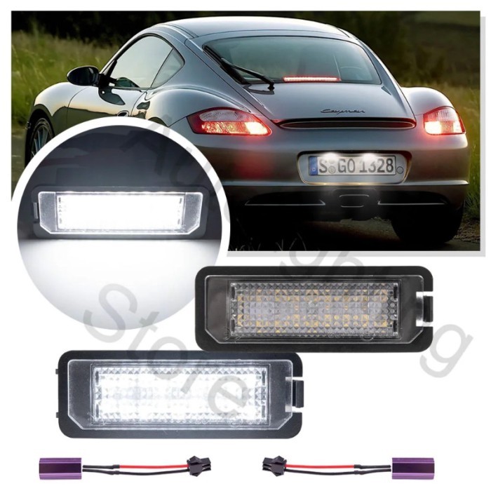 2x LED License Number Plate Light For Porsche 987 987C 987C2 Cayman 2006 2007 2008 Boxster 997 911