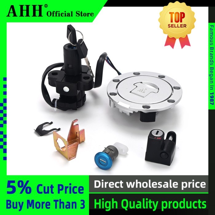 AHH Motorcycle Ignition Fuel Gas Tank Cap Cover Lock Helmet Seat For Honda CB400 1992 - 1998 CB 400