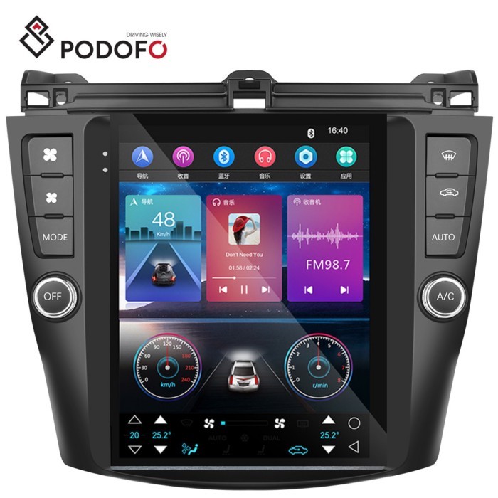 Podofo 9.7" Android 11 Car Stereo Car Radio For Honda Accord 2004-2007 With CANBUS Carplay Android