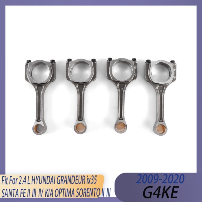 4PCS Engine Part Connecting Rod Fit 2.4 L GAS G4KE 09-20 For HYUNDAI GRANDEUR ix35 SANTA FE II   KI