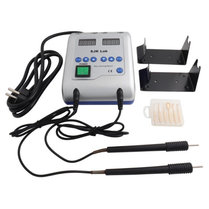 Electric Waxer Carving Knife Machine with Double Wax Carving Pen and 6 Wax Tip for Dental Lab Equip