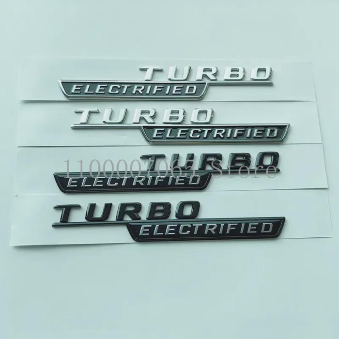 2022 New Turbo_electrified Turbo ELECTRIFIED Underline ABS Car Emblem for C43 Fender Nameplate Logo