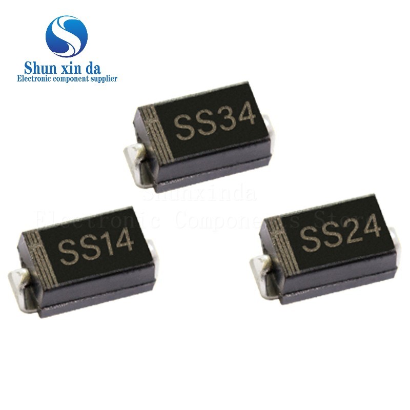 100PCS SS14 SS24 SS34 SS16 SS26 SS36 SS110 SS210 SS310 SS54 SS56 SS510 1A 40V SMA DO-214AC SMD Schot