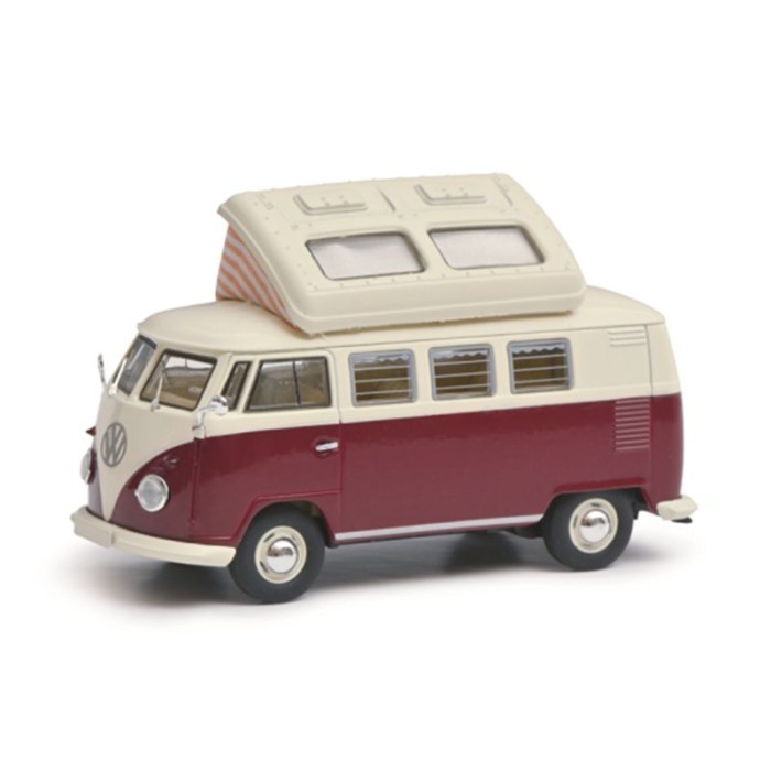 Schuco Schuco 1: 43 Volkswagen VW T1b Camper Camping Bus โมเดลรถโลหะผสม