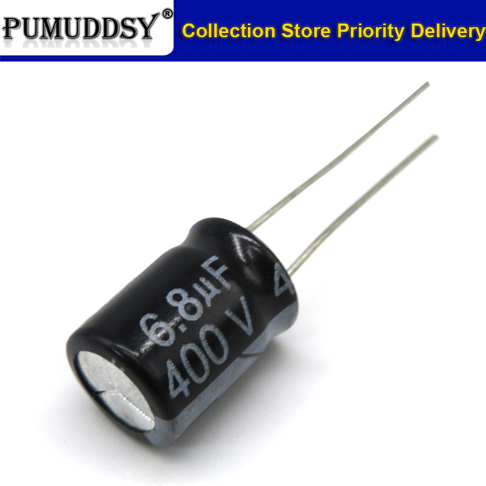 10PCS 400V6.8UF 10*13 6.8UF 400V 10*13MM Electrolytic capacitor ใหม่เดิม