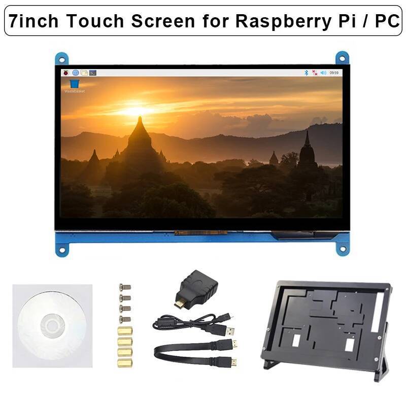 7 นิ้ว Raspberry Pi 4 หน้าจอสัมผัส 1024*600 IPS LCD 800*480 Raspberry Pi 4B จอแสดงผล TFT Monitor สํา