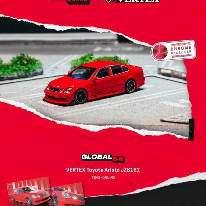 TW 1: 64 Toyota Aristo JZS161 โมเดลรถอัลลอย Tarmac Works