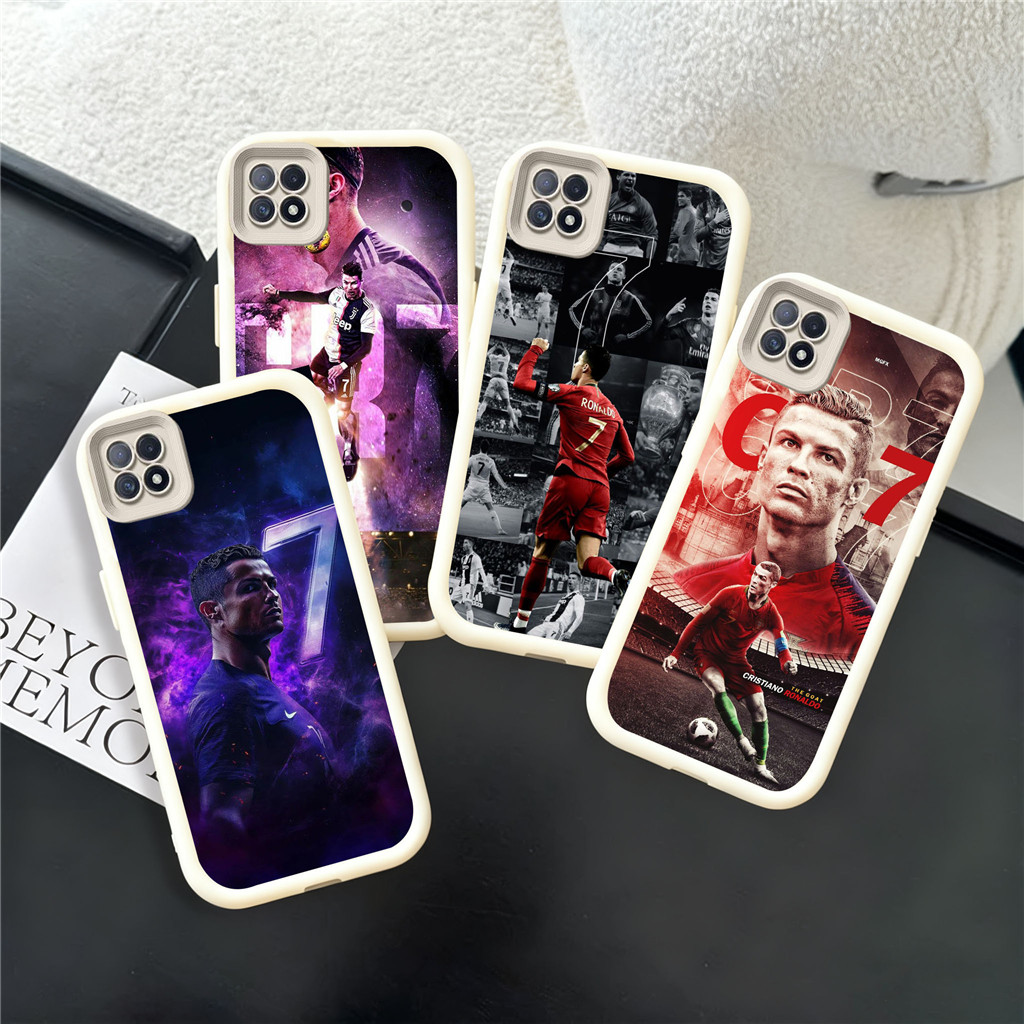 WB31 CR7 Ronaldo สีดําสีขาวซิลิโคนอ่อนนุ่มสําหรับ Hp ชุบ Realme Reno 12 4 8T F7 A79 7I A60 A94 A3 Pr