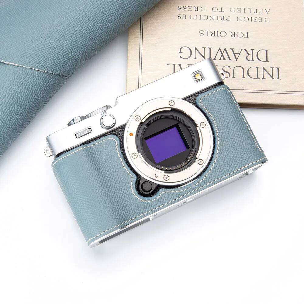 สําหรับ Fujifilm Fuji X-E5 XE5 กรณี Handmade ของแท้หนังป้องกันกรณี X-E5 ครึ่งกรณี Vintage กระเป๋าหนั