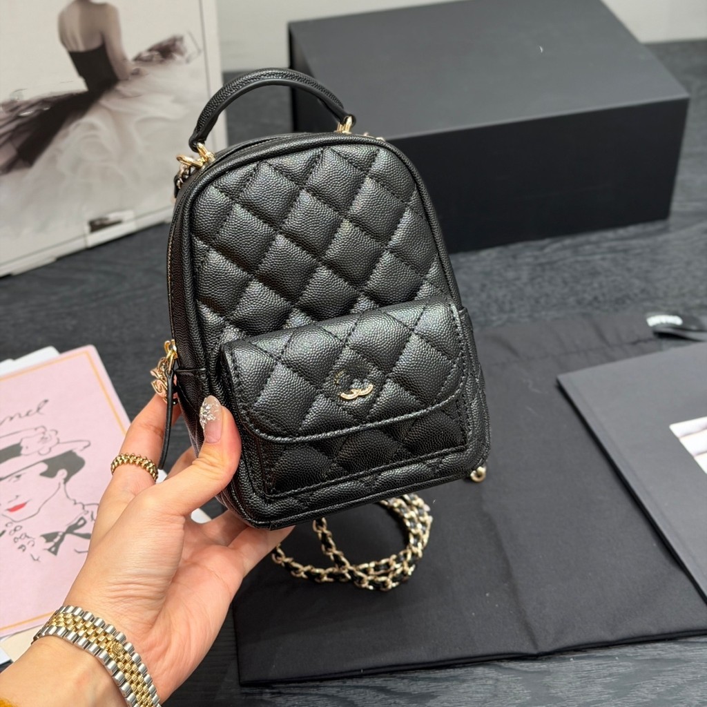 [Zivy Boutique] กระเป๋าเป้สะพายหลังหนังวัว Mini Pebbled Grain ขนาด 19 ซม. ต้องมีสําหรับช้อปปิ้ง