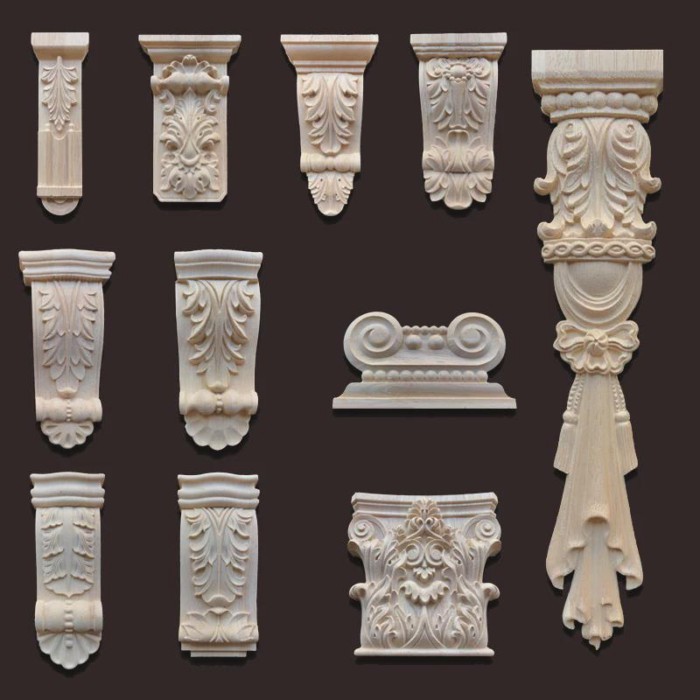 1pc Retro Vintage Wood Carved Applique Carpenter Frame Decal Furniture Decoration Wooden Craft Deco