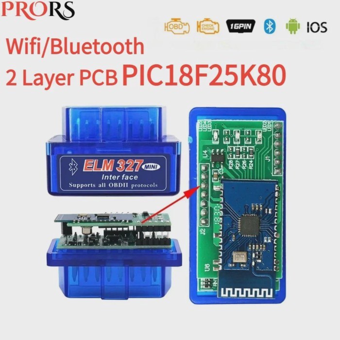 NEW ELM327 Bluetooth V1.5 with Double Pic18f25k80 WIFI ELM327 V1.5 OBD2 Scanner Universal Disgnosti